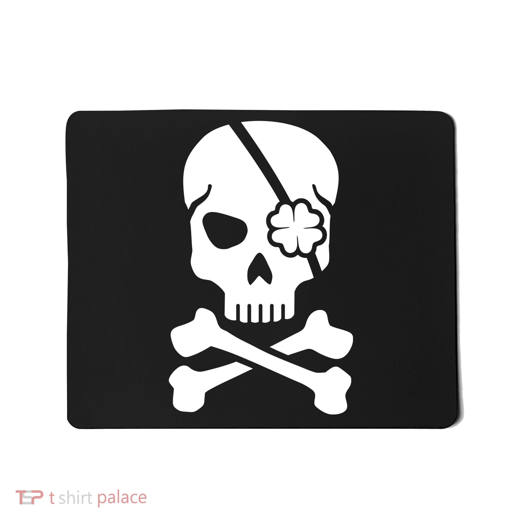 Irish Skull With A Pirate Clover Patch Mousepad