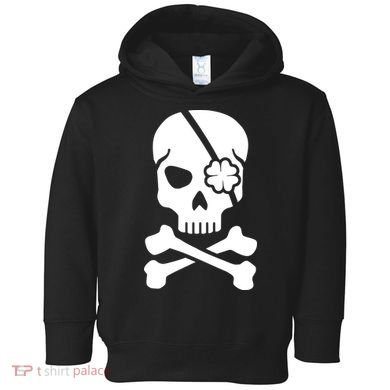 Irish Skull With A Pirate Clover Patch Toddler Hoodie