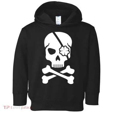 Irish Skull With A Pirate Clover Patch Toddler Hoodie