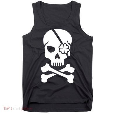 Irish Skull With A Pirate Clover Patch Tank Top