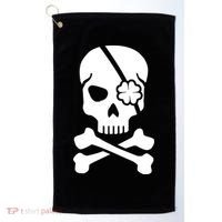 Irish Skull With A Pirate Clover Patch Golf Towel thumb 0