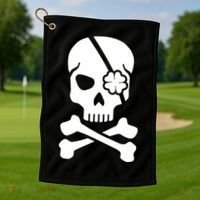 Irish Skull With A Pirate Clover Patch Golf Towel thumb 1