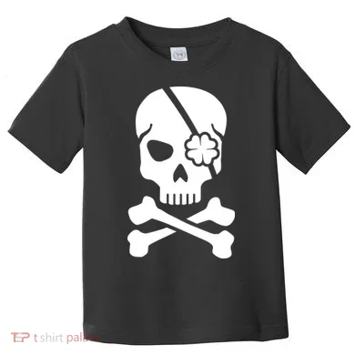 Irish Skull With A Pirate Clover Patch Toddler T-Shirt