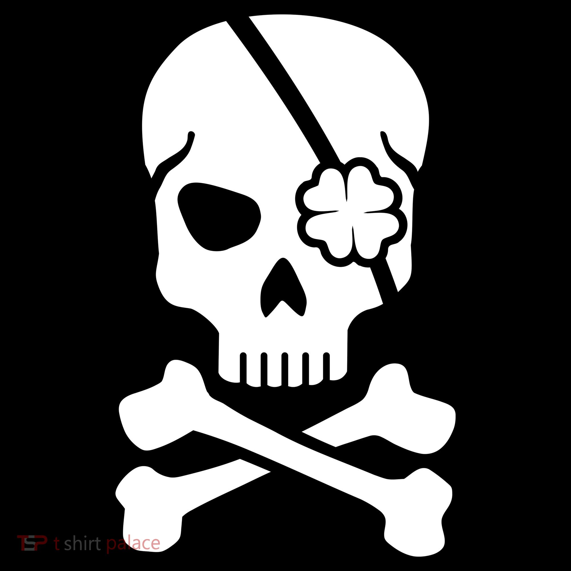 Irish Skull With A Pirate Clover Patch Visor