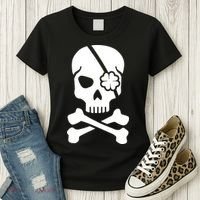 Irish Skull With A Pirate Clover Patch Women's T-Shirt thumb 3