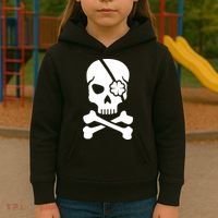 Irish Skull With A Pirate Clover Patch Kids Hoodie thumb 3