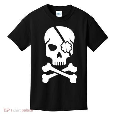 Irish Skull With A Pirate Clover Patch Kids T-Shirt