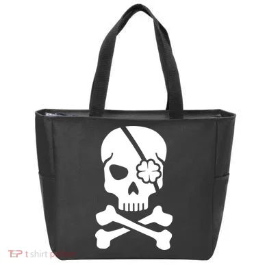 Irish Skull With A Pirate Clover Patch Tote Bag