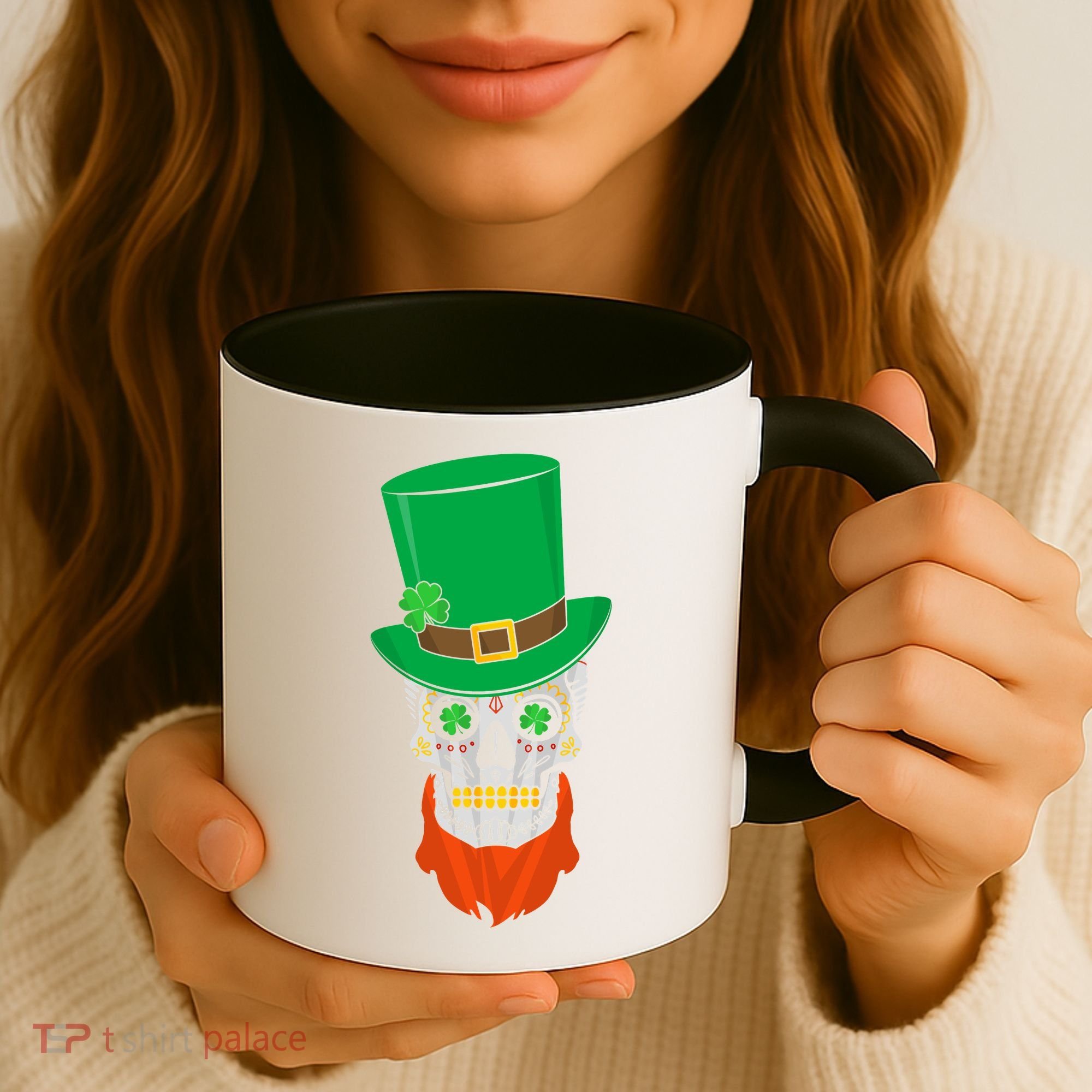 Irish Sugar Skull St. Patrick's Day Coffee Mug