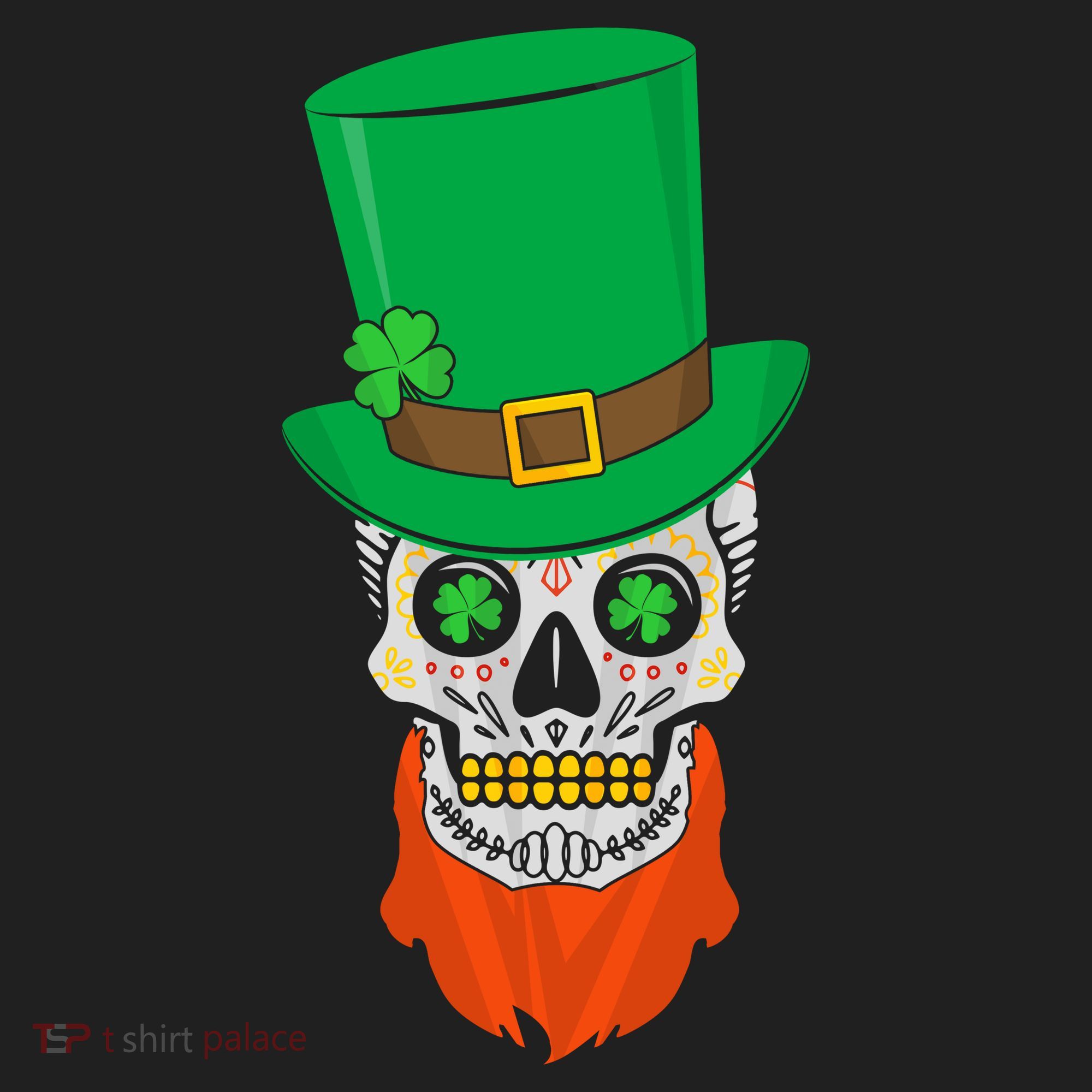 Irish Sugar Skull St. Patrick's Day Beanie