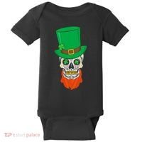 Irish Sugar Skull St. Patrick's Day Baby Bodysuit thumb 0