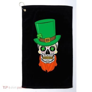 Irish Sugar Skull St. Patrick's Day Golf Towel