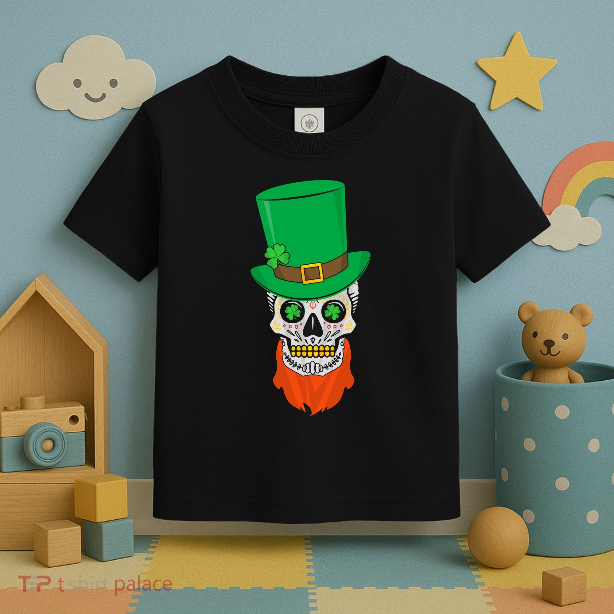 Irish Sugar Skull St. Patrick's Day Toddler T-Shirt