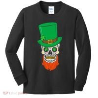 Irish Sugar Skull St. Patrick's Day Kids Long Sleeve Shirt thumb 0