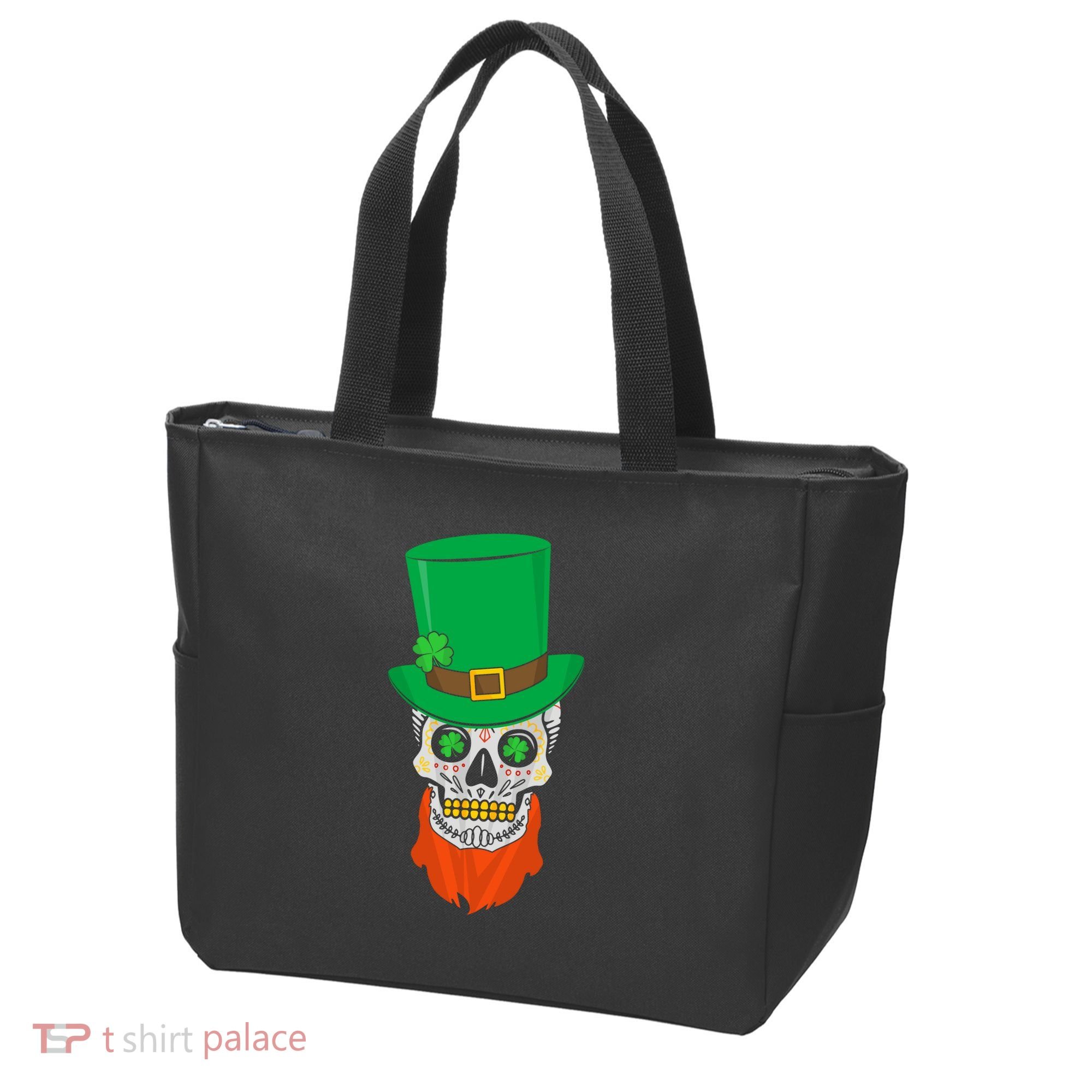 Irish Sugar Skull St. Patrick's Day Tote Bag