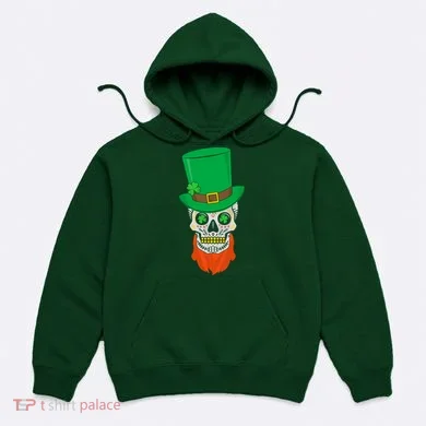 Irish Sugar Skull St. Patrick's Day Hoodie