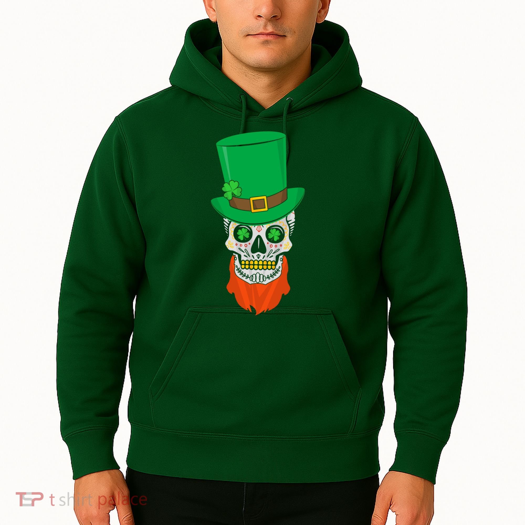Irish Sugar Skull St. Patrick's Day Hoodie