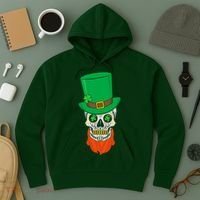 Irish Sugar Skull St. Patrick's Day Hoodie thumb 3