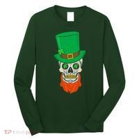 Irish Sugar Skull St. Patrick's Day Long Sleeve Shirt thumb 0