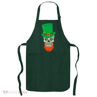 Irish Sugar Skull St. Patrick's Day Apron