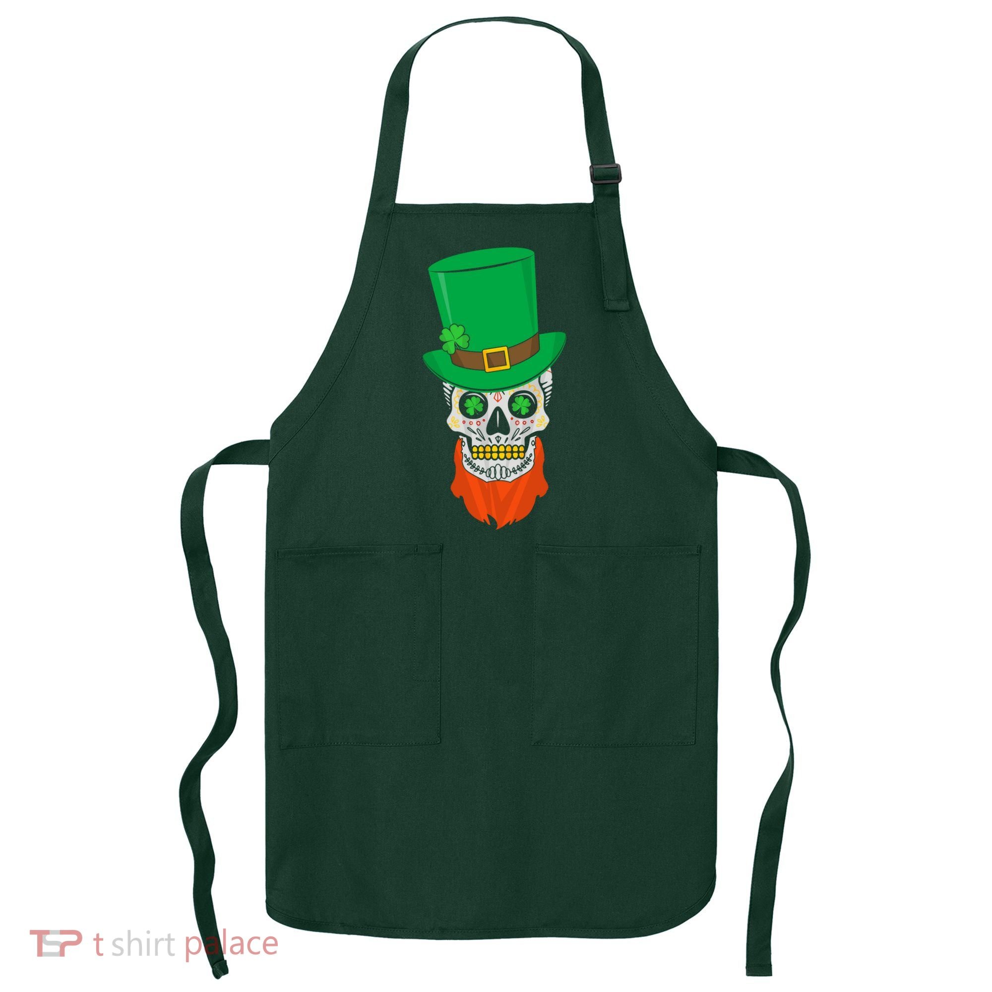 Irish Sugar Skull St. Patrick's Day Apron