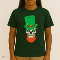 Irish Sugar Skull St. Patrick's Day T-Shirt thumb 4
