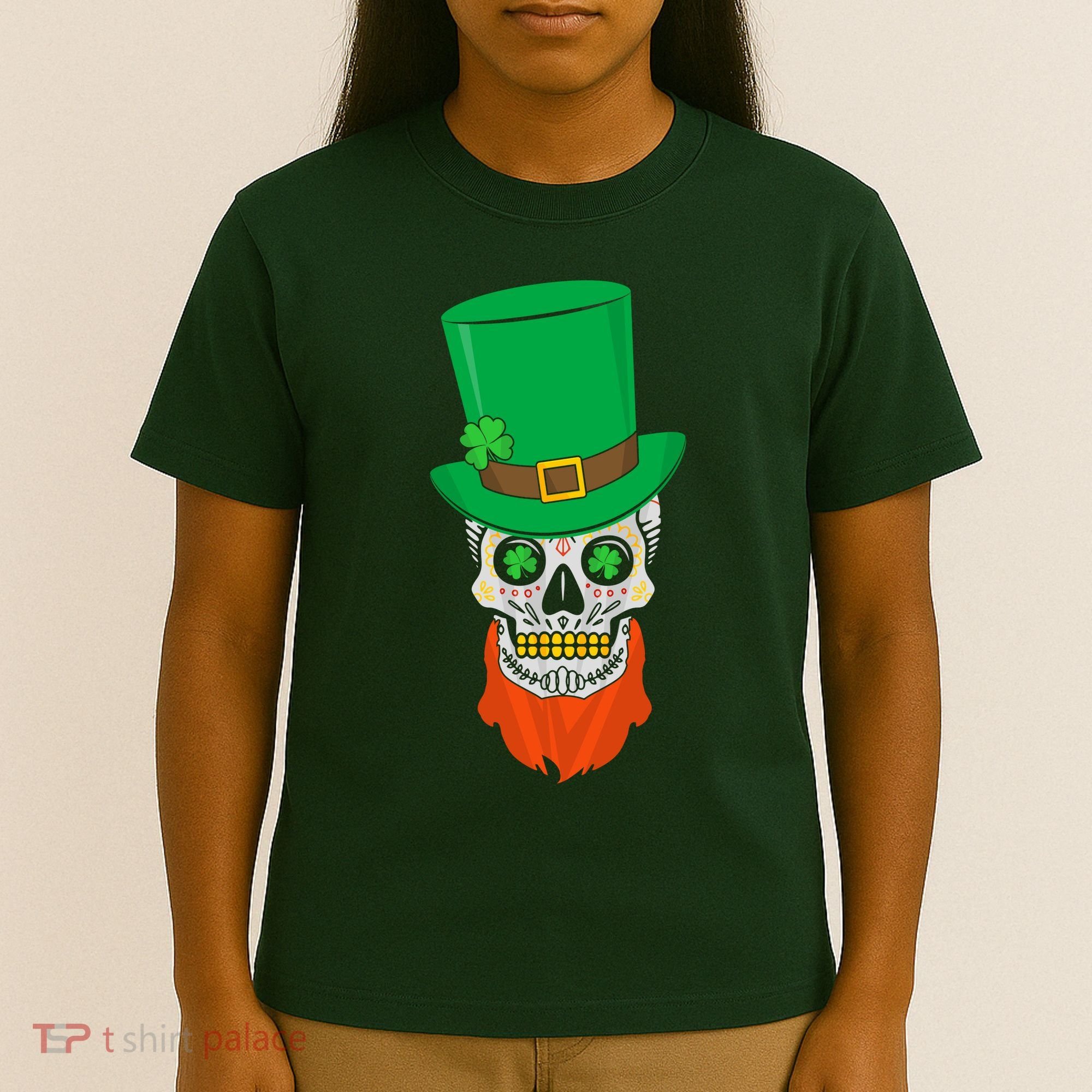 Irish Sugar Skull St. Patrick's Day T-Shirt