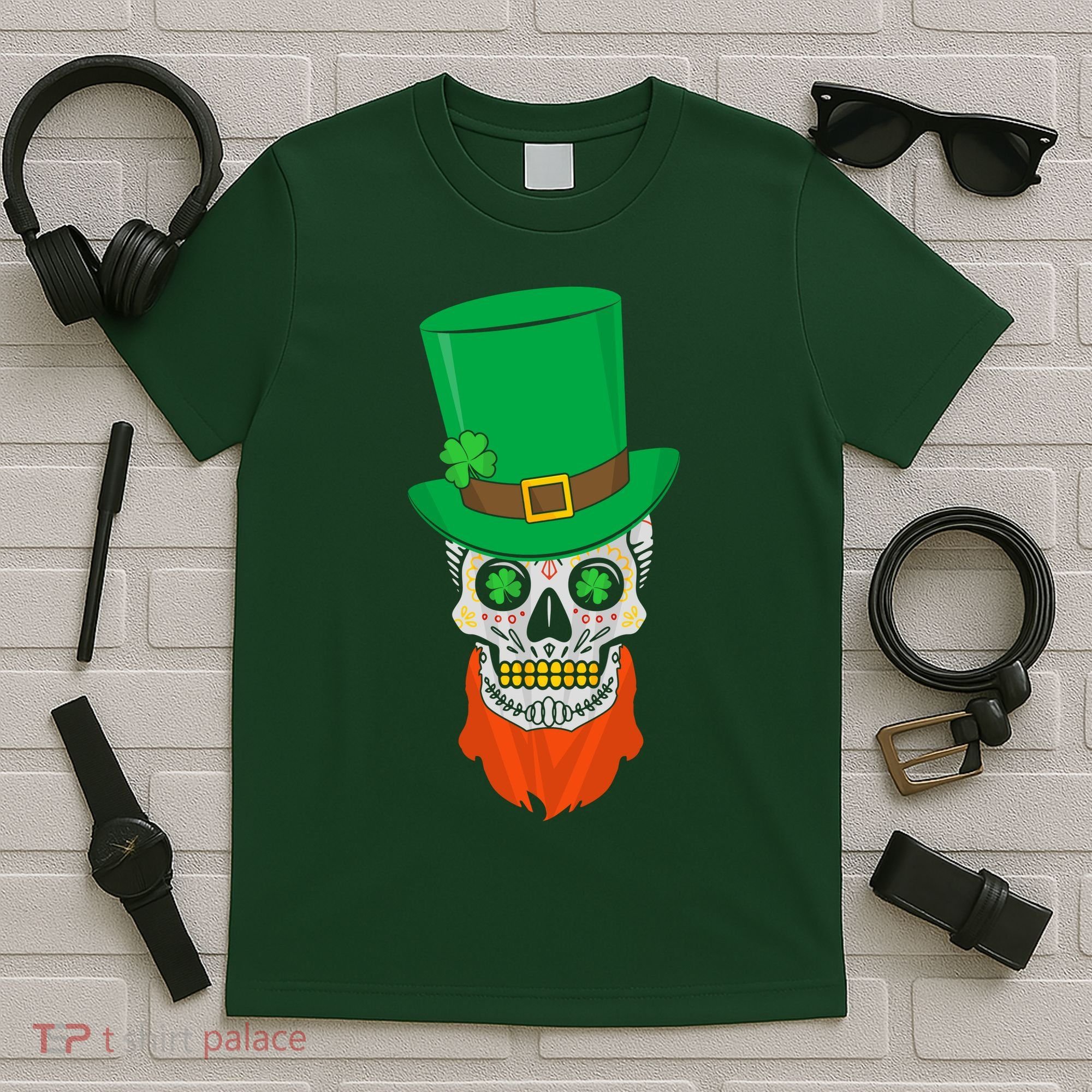 Irish Sugar Skull St. Patrick's Day T-Shirt