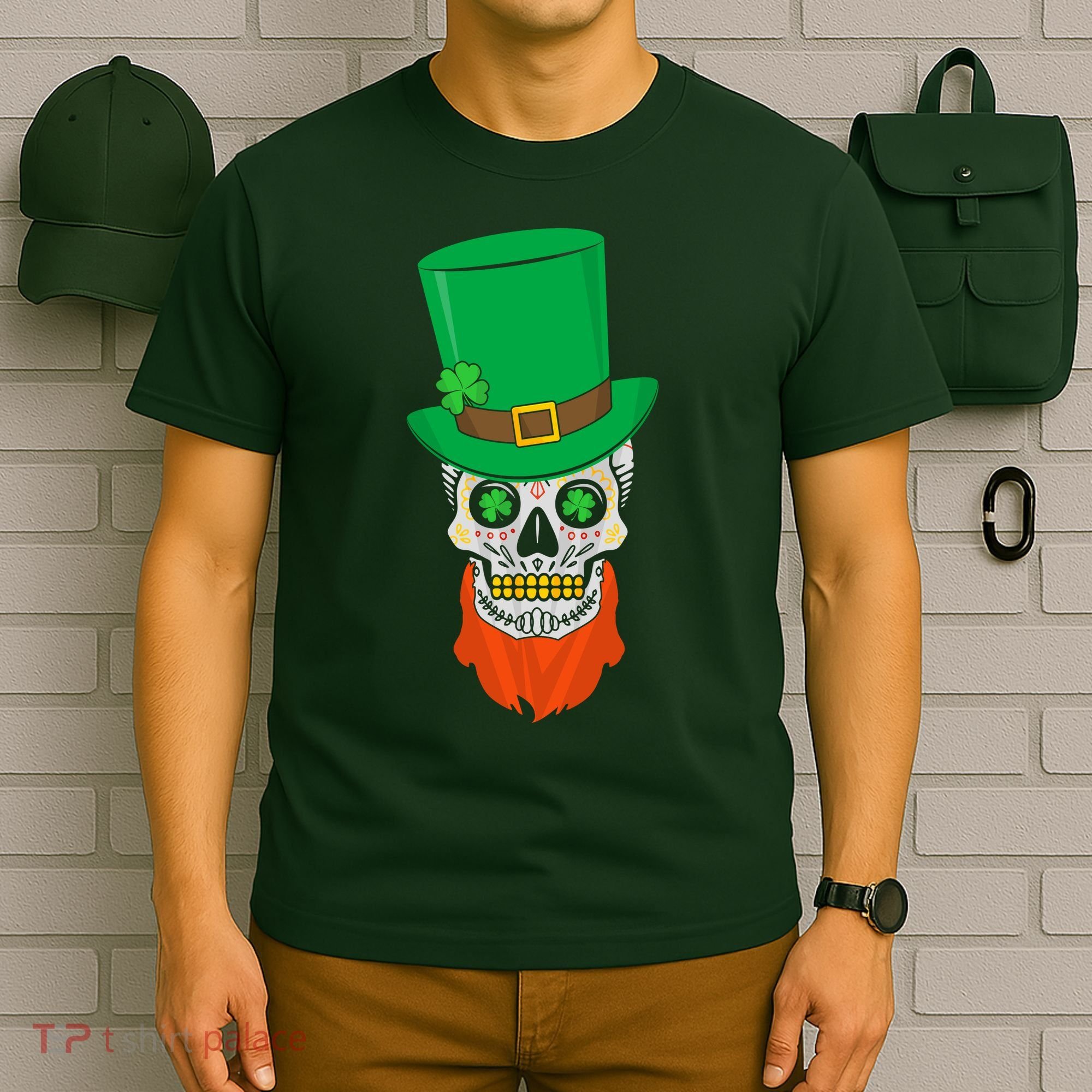 Irish Sugar Skull St. Patrick's Day T-Shirt