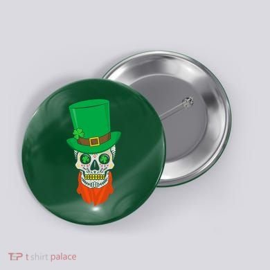 Irish Sugar Skull St. Patrick's Day Button