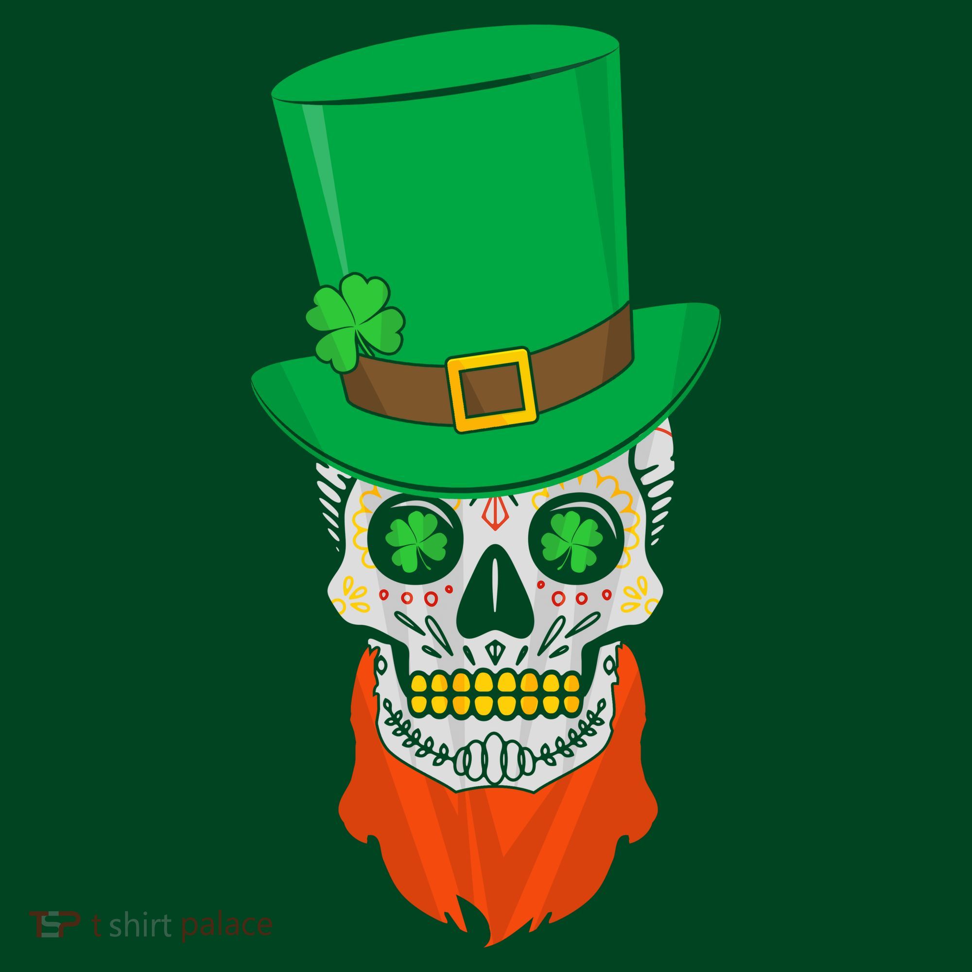 Irish Sugar Skull St. Patrick's Day Polo