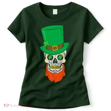 Irish Sugar Skull St. Patrick's Day Women's T-Shirt