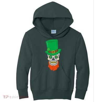 Irish Sugar Skull St. Patrick's Day Kids Hoodie