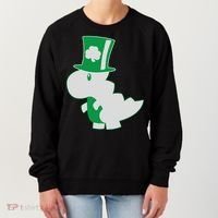 Irish T-Rex Dinosaur Clover Cute St. Patrick's Day Women's Sweatshirt thumb 0