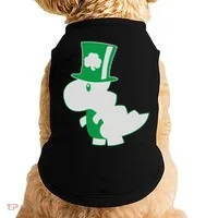 Irish T-Rex Dinosaur Clover Cute St. Patrick's Day Doggie Tank thumb 0