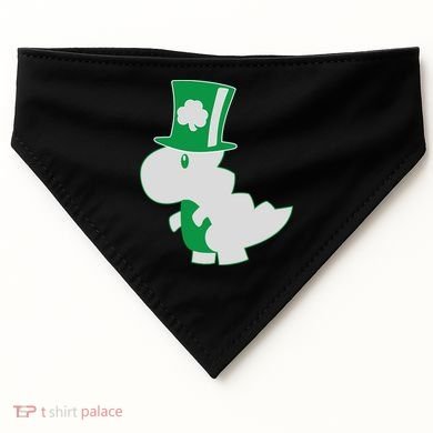 Irish T-Rex Dinosaur Clover Cute St. Patrick's Day USA-Made Doggie Bandana