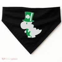 Irish T-Rex Dinosaur Clover Cute St. Patrick's Day USA-Made Doggie Bandana thumb 0