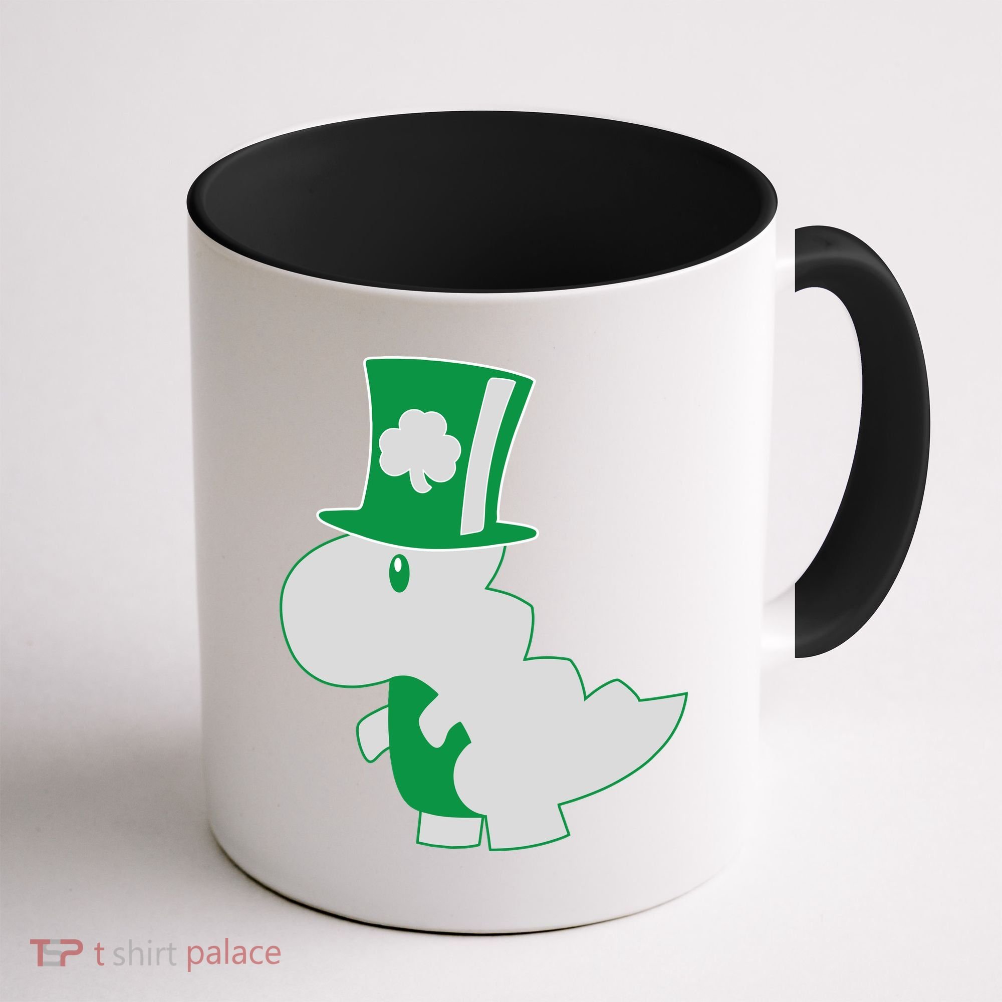 Irish T-Rex Dinosaur Clover Cute St. Patrick's Day Coffee Mug