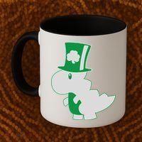 Irish T-Rex Dinosaur Clover Cute St. Patrick's Day Coffee Mug thumb 2