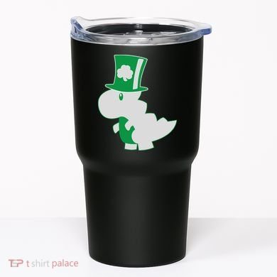 Irish T-Rex Dinosaur Clover Cute St. Patrick's Day Tumbler