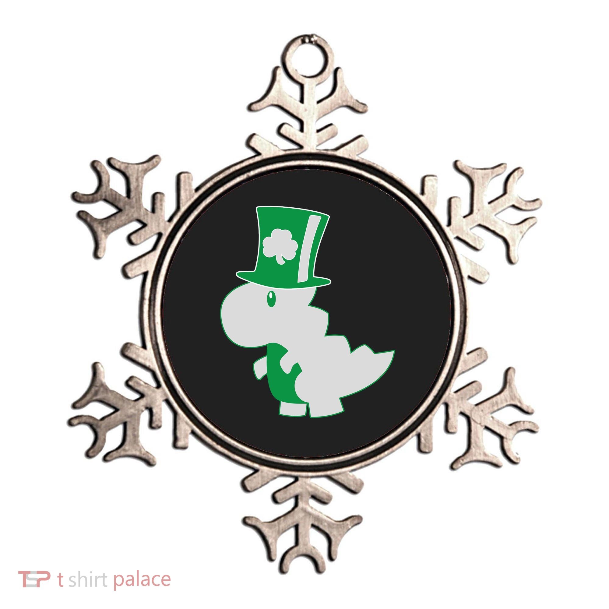 Irish T-Rex Dinosaur Clover Cute St. Patrick's Day Ornament