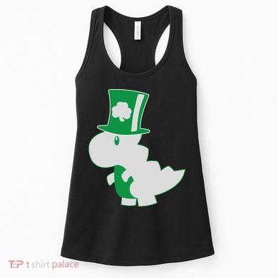 Irish T-Rex Dinosaur Clover Cute St. Patrick's Day Women's Tank Top