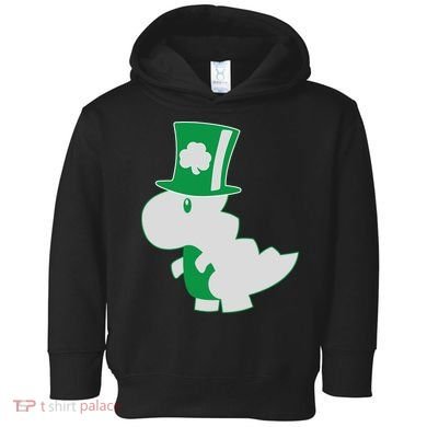 Irish T-Rex Dinosaur Clover Cute St. Patrick's Day Toddler Hoodie