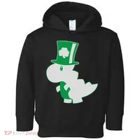 Irish T-Rex Dinosaur Clover Cute St. Patrick's Day Toddler Hoodie thumb 0