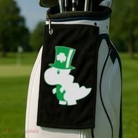 Irish T-Rex Dinosaur Clover Cute St. Patrick's Day Golf Towel thumb 2