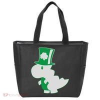 Irish T-Rex Dinosaur Clover Cute St. Patrick's Day Tote Bag thumb 0