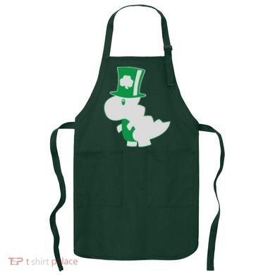 Irish T-Rex Dinosaur Clover Cute St. Patrick's Day Apron