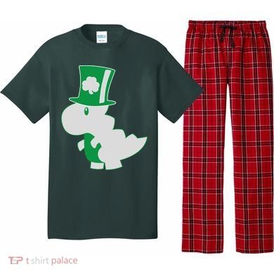 Irish T-Rex Dinosaur Clover Cute St. Patrick's Day Pajama Set