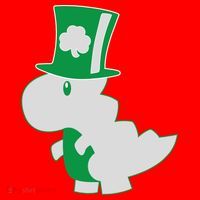 Irish T-Rex Dinosaur Clover Cute St. Patrick's Day Santa Hat thumb 1