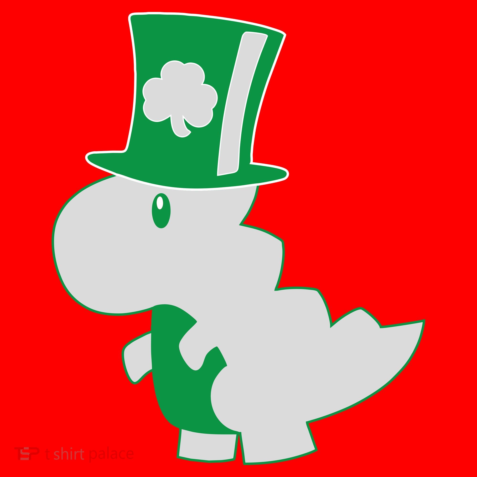 Irish T-Rex Dinosaur Clover Cute St. Patrick's Day Santa Hat